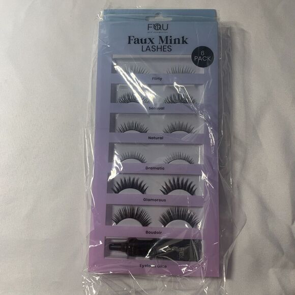 BFY Cosmetics Faux Mink Lashes 6 Pack with Glue - Black - Picture 5 of 5